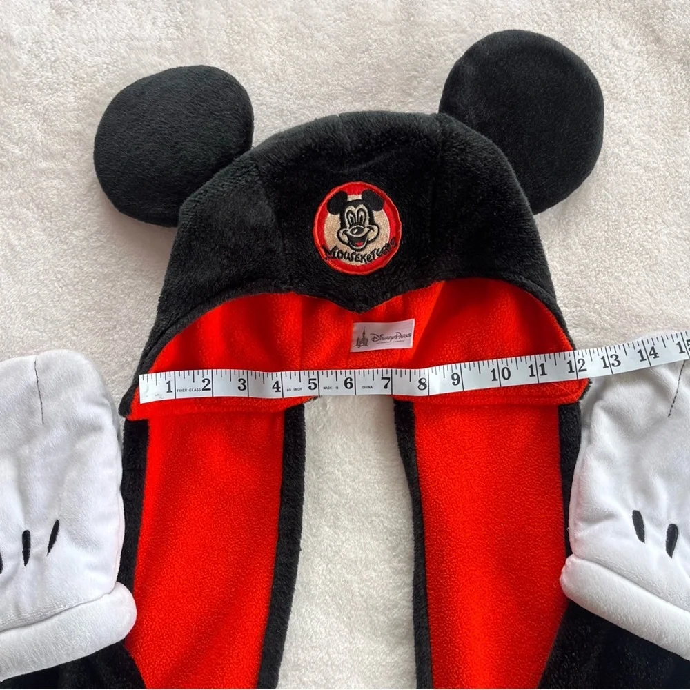 Disney Parks Mickey Mouse‎ Mouseketeers Plush Winter Hat Scarf Gloves Mittens